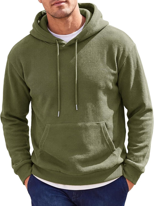 Runcati Mens Casual Hoodies Long Sleeve Pullover Sweatshirts with Pocket