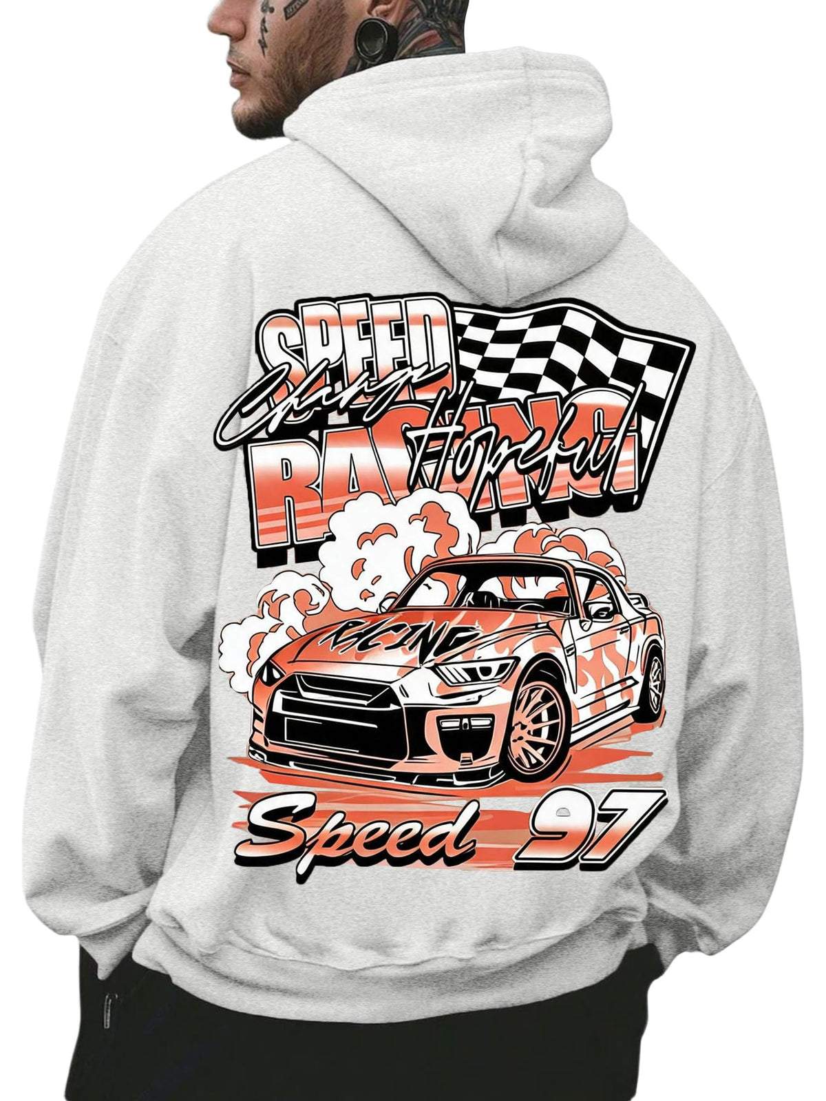 RoseSeek Men's Vintage Graphic Car Hoodies Long Sleeve Thermal Sweatshirts
