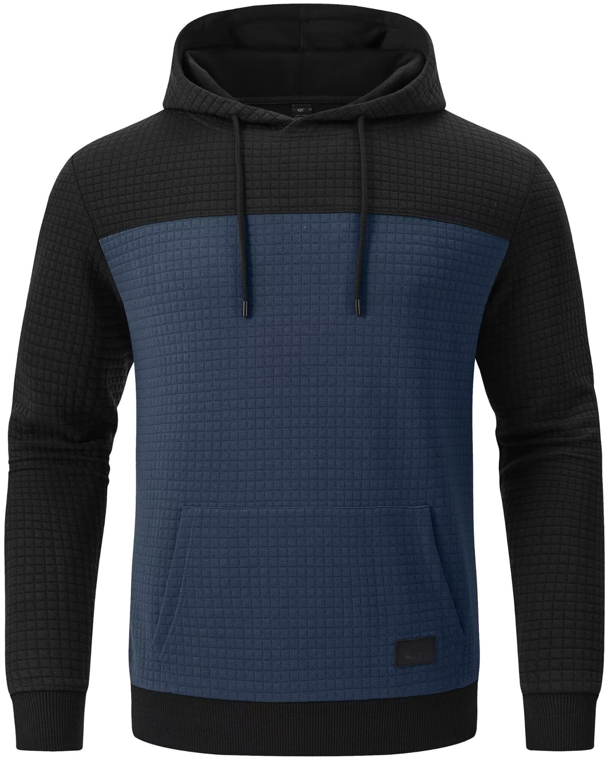 Yundobop Men's Pullover Hoodies Plaid Jacquard with Kangaroo Pocket