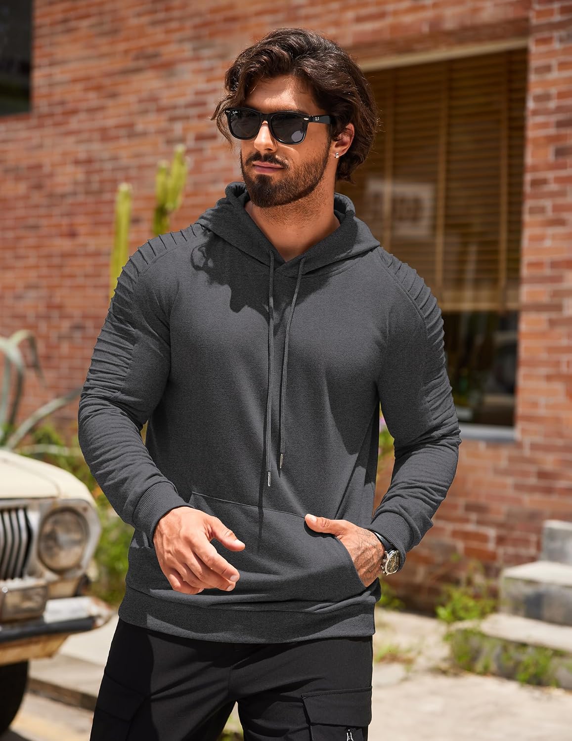 COOFANDY Men's Hoodie Casual Drawstring Athletic Hooded Pullover Sweatshirt