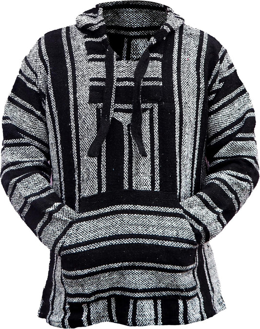 Del Mex Mexican Baja Hoodie Hippie Surf Poncho Sweater Sweatshirt Pullover Jerga