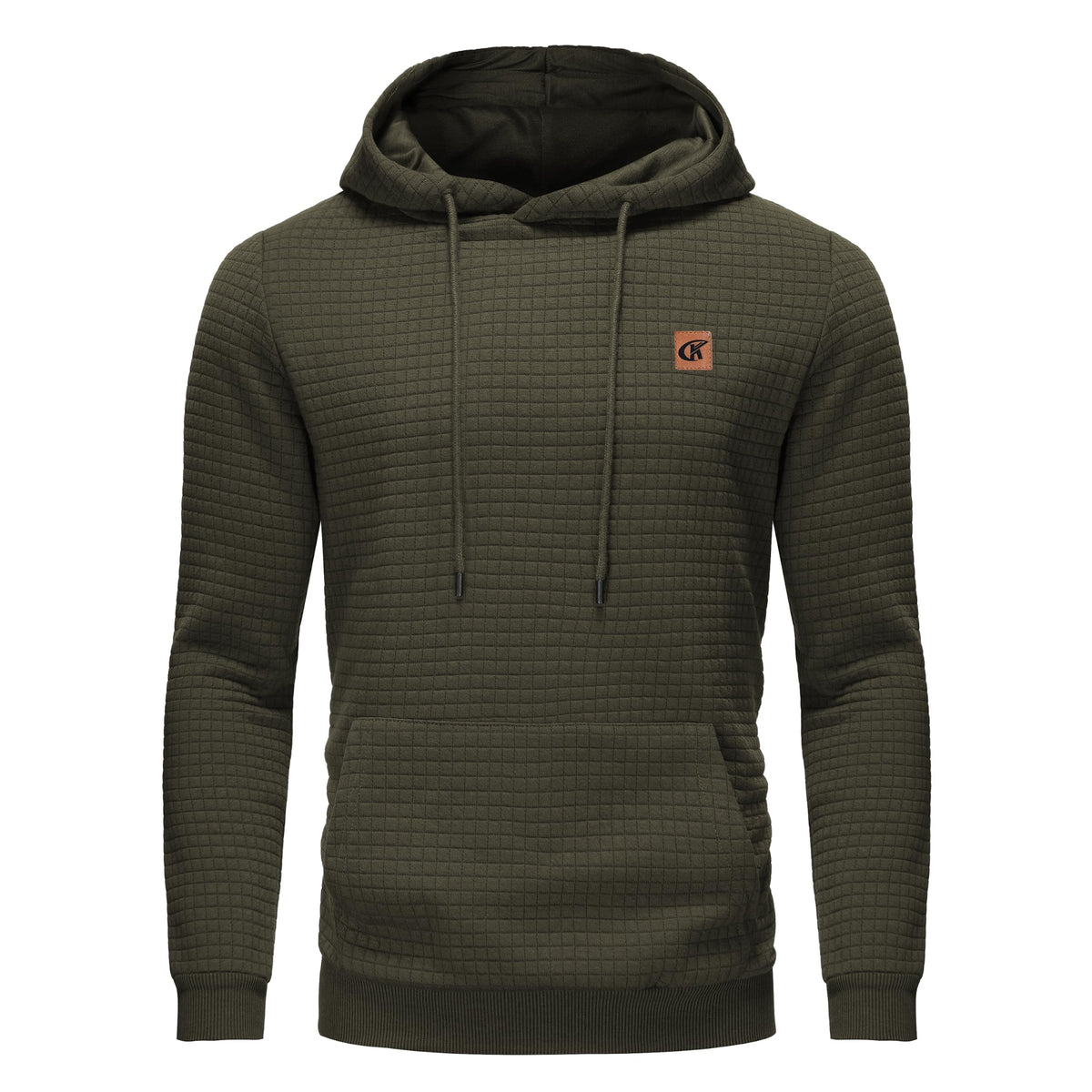 Yundobop Men's Pullover Hoodies Plaid Jacquard with Kangaroo Pocket