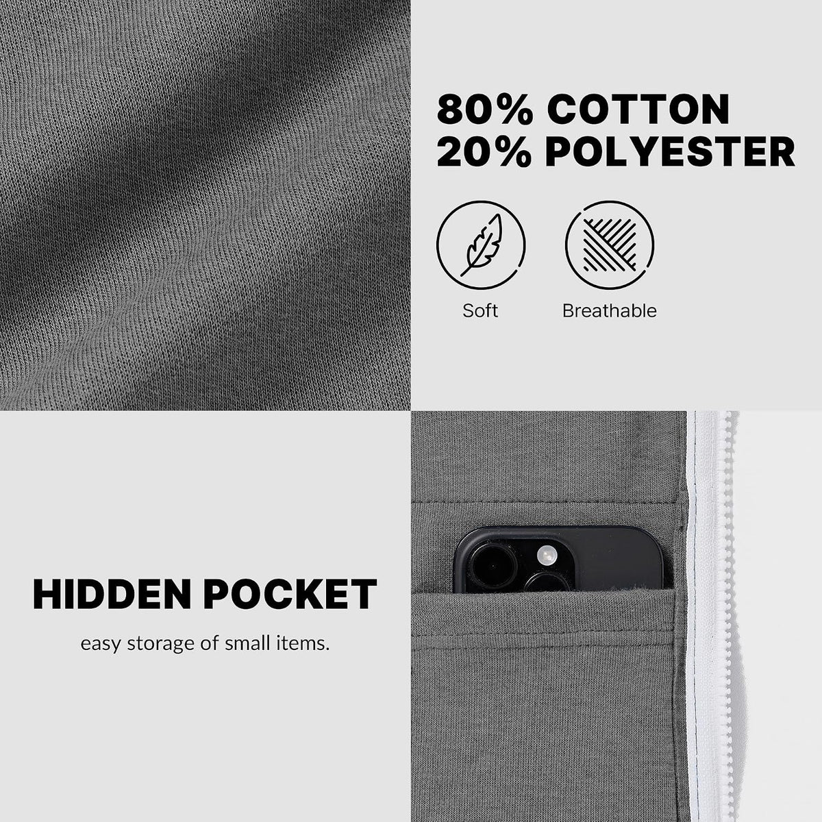 Ohoo Men's Zip Up Hoodie Lightweight Slim Fit Hooded Jacket