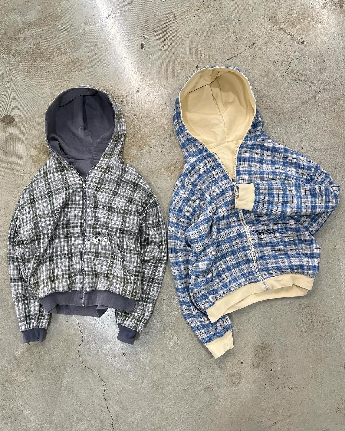 Obenie Men's y2k hoodie, fashionable checkered sportswear, casual jacket